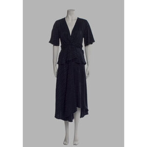 A.L.C Womens Size 2 Black Silk Midi Dress